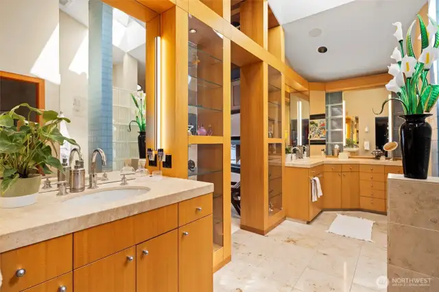 Bathroom with duel vanity and walk-in closet