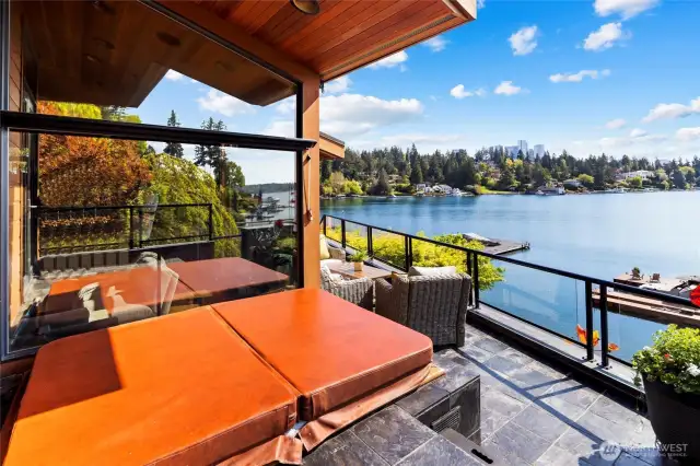 Deck access from the primary with hot tub!