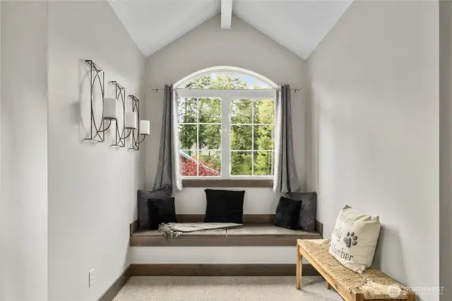 Cozy window nook in bedroom 2 upstairs
