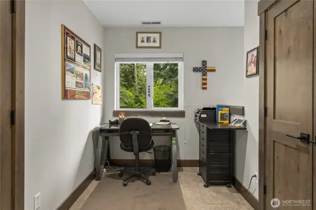 Upstairs designated office space.