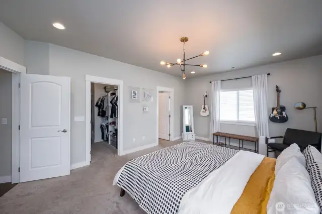 Primary bedroom with walk-in closet