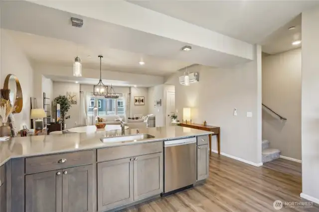 Kitchen bar space.