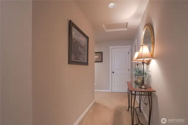 Hallway to 3 other bedrooms