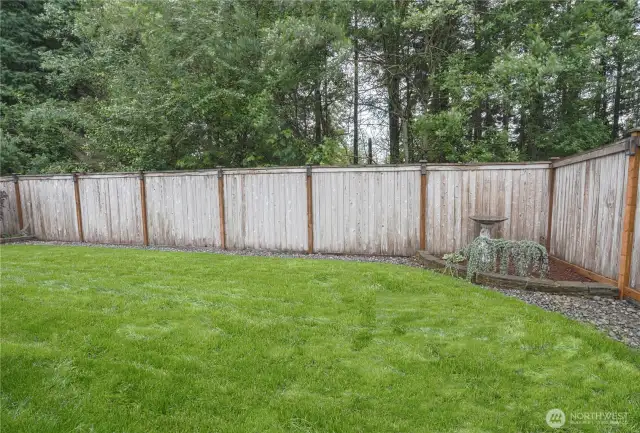 Nice landscaped back yard. Backs up to trees