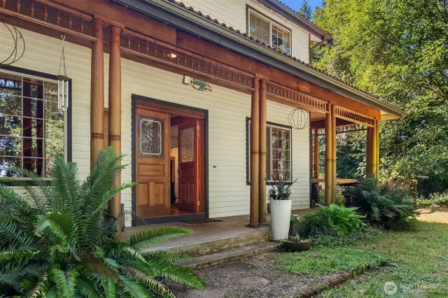Double wooden doors for double welcome!