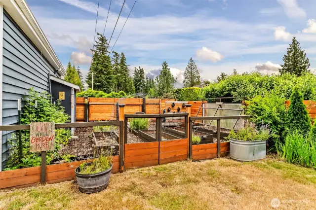 Raised garden beds already installed