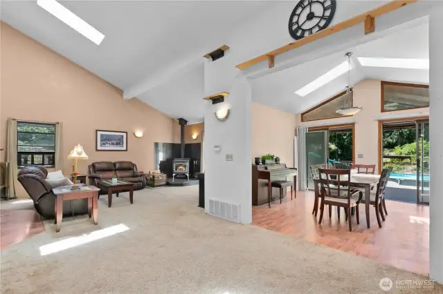 Vaulted ceilings with skylights