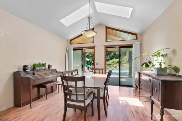Formal dining room looking out to patio