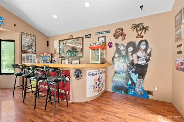 Full bar and popcorn machine