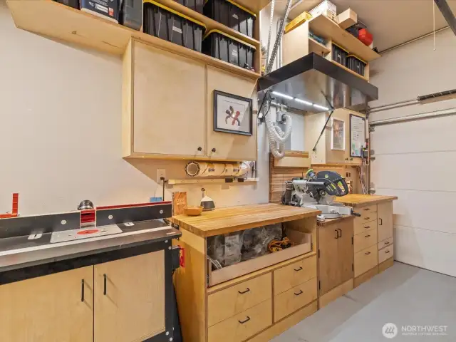 Custom built Wood Shop in 3rd Bay of Garage