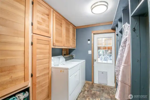 Back Door Entrance To Utility/ Mud Room. Useful Coat/Shoe Rack
