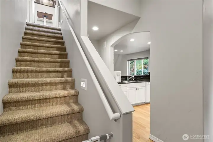 Newer paint throughout home and newer carpet upstairs.