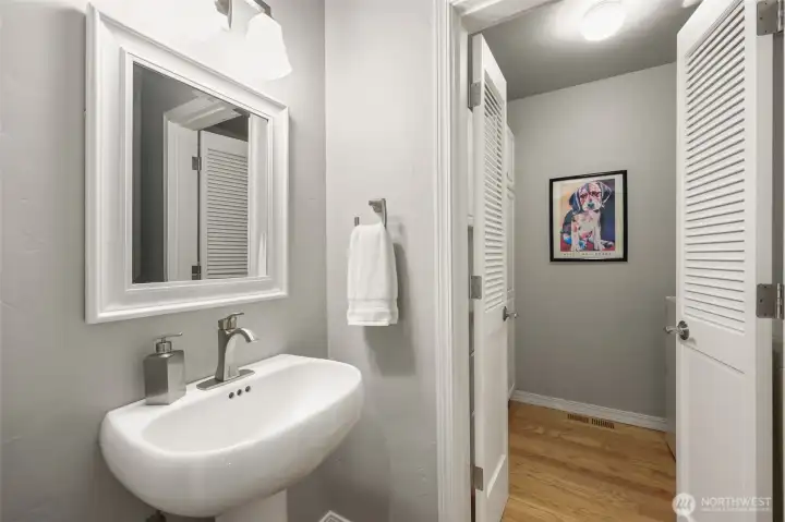 Main floor guest bathroom & laundry room.