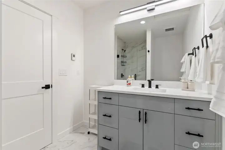 3/4 bath in primary bedroom