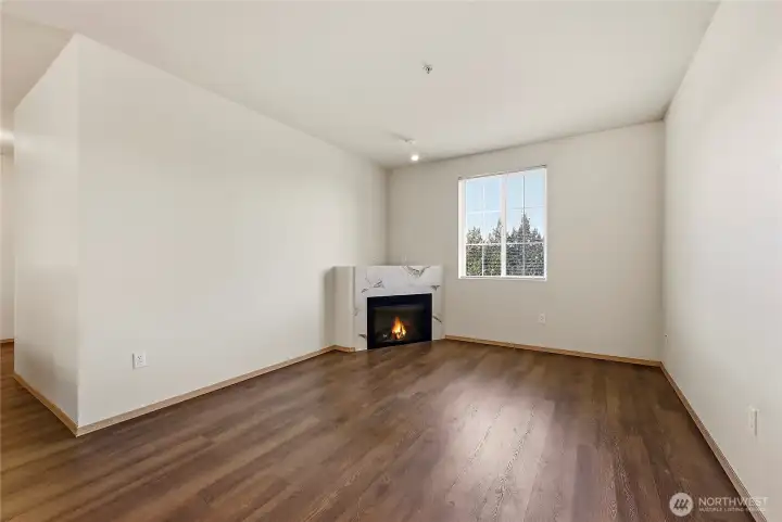 Living room with fireplace
