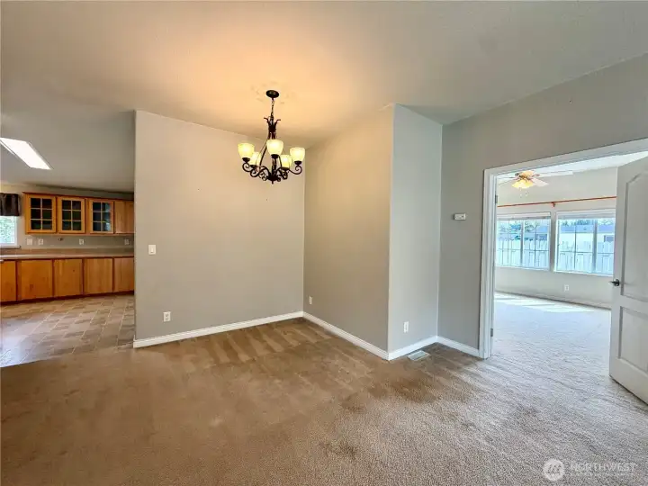 Dining Area w/Double Door Entry to Bonus/Office area