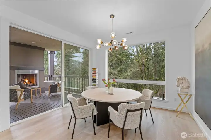 Dining area off the patio and kitchen