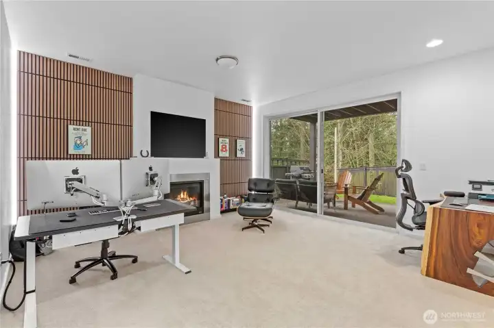 Slider off downstairs leads to backyard patio perfect for bbqs!