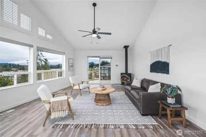 Open concept living, sweeping views from main living areas.