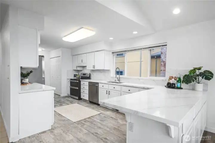 New quartz countertops and backsplash