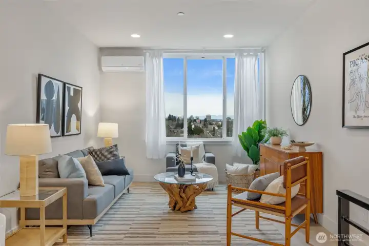 Views overlooking Wallingford from the living room.