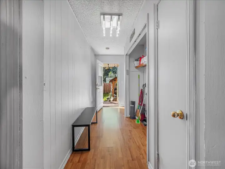 Hallway leads to the backyard