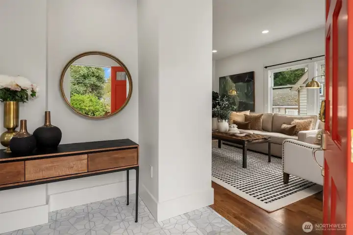 The interior has been renovated. Fresh tile at the entry