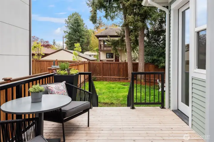 Located immediately outside the kitchen, this is a perfect spot to BBQ.