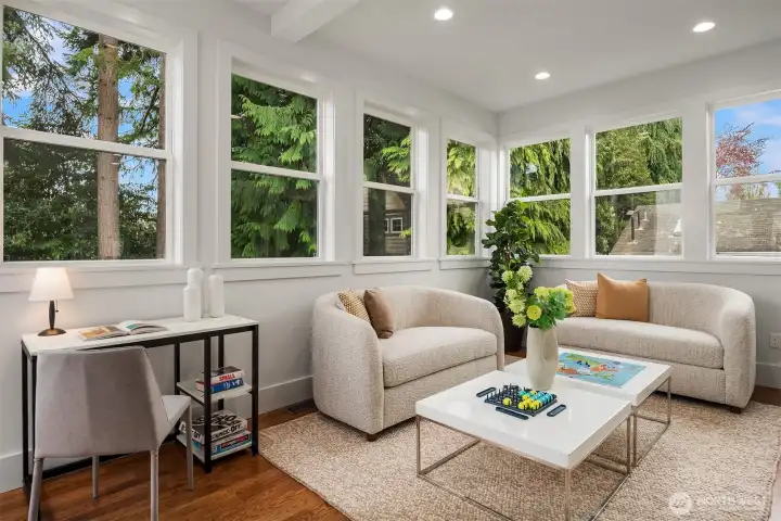 Tons of natural light. Could be a great office!