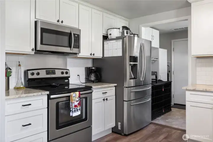 from kitchen to utility room to garage