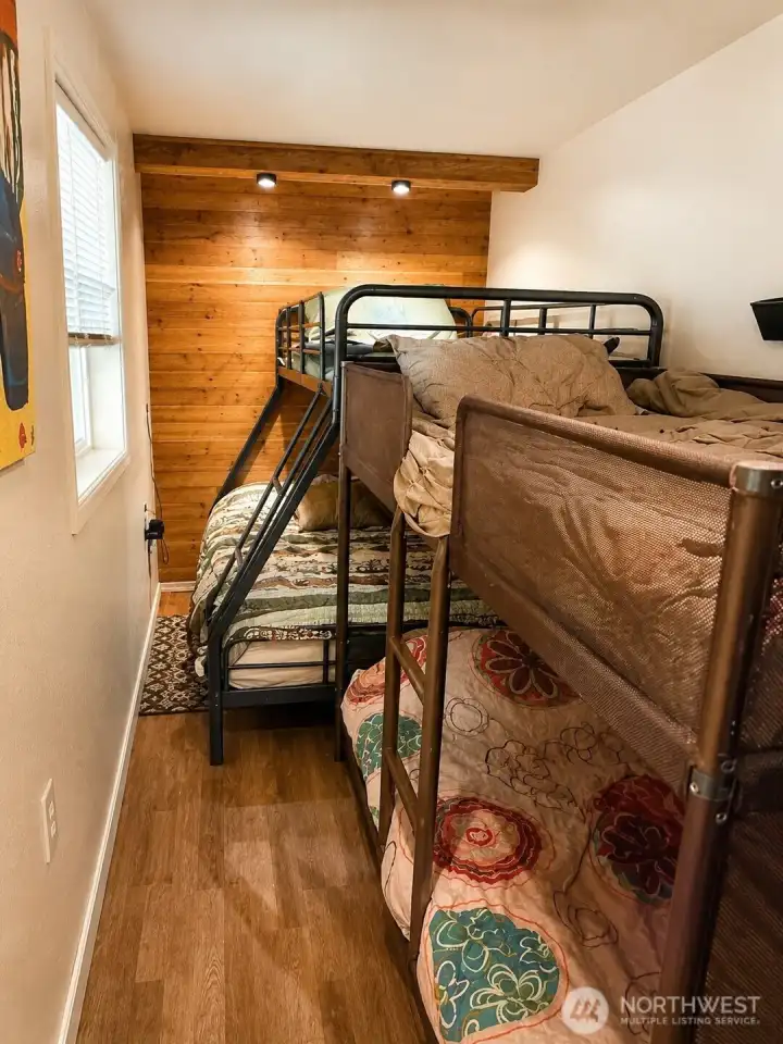 Bedroom with double bunks.
