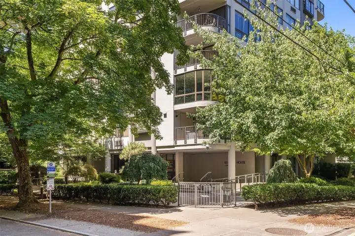 Kelleher House Condominiums located on quiet, leafy First Hill side streets
