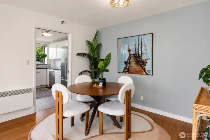 Dining room facing kitchen