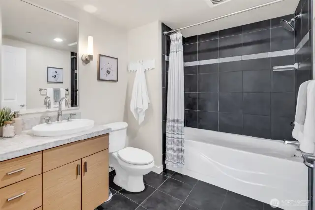Super spacious primary with walk-in closet and private south facing covered view terrace!