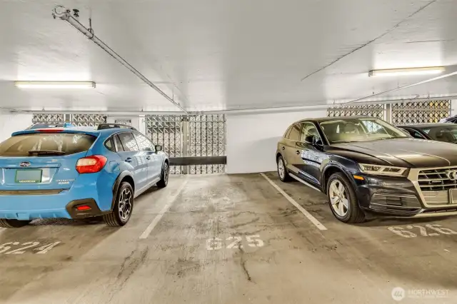 ? Dedicated Parking Space (EV possibility) + large storage adjacent!