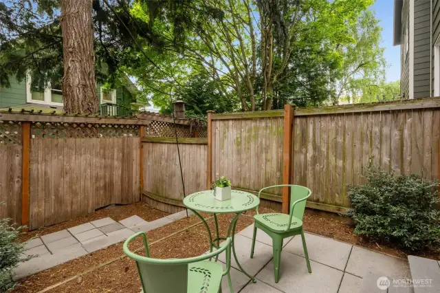Patio space perfect for entertaining.
