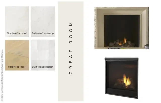 Great Room Selections for the Home - Features, materials, and selections may vary by home and are subject to change without notice. Buyers are encouraged to verify all selections and specifications to their satisfaction.