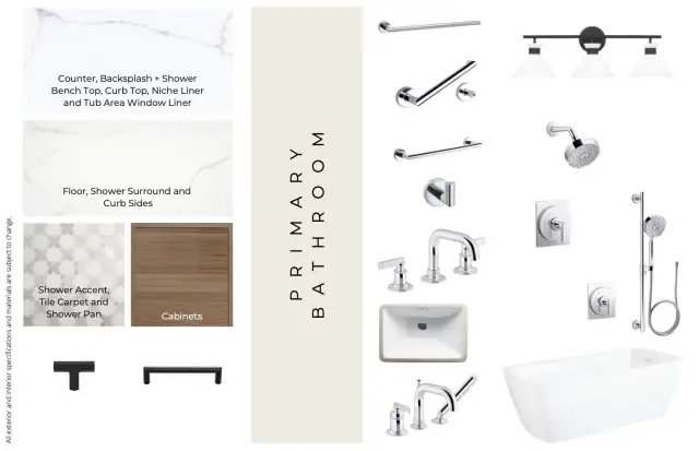 Primary Selections - Features, materials, and selections may vary by home and are subject to change without notice. Buyers are encouraged to verify all selections and specifications to their satisfaction.
