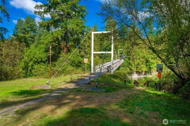 Community Pedestrian Bridge and River Beach Access