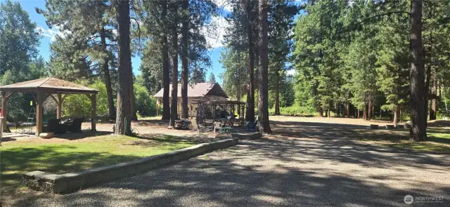Gazebo & Dry RV at rivers edge, included in sale.