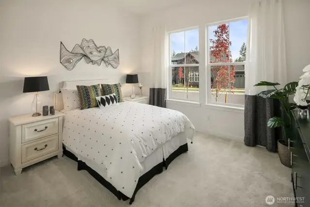 Guest bedroom. Photo taken from a similar model, may contain upgrades.