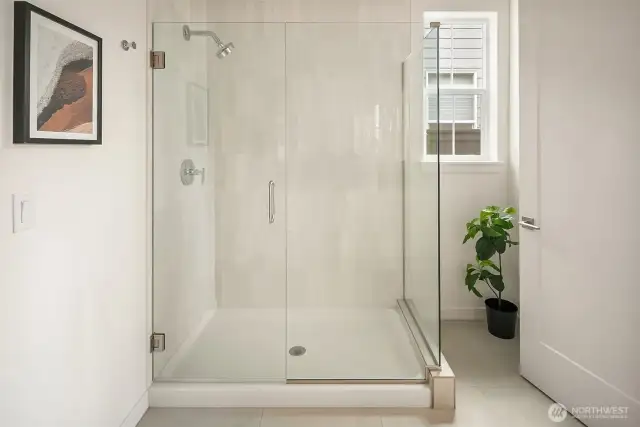 Primary shower.  Photo taken from a similar model, may contain upgrades.