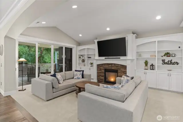 Wander outdoors from this comfortable room where you can enjoy the quiet of the tranquil backyard.