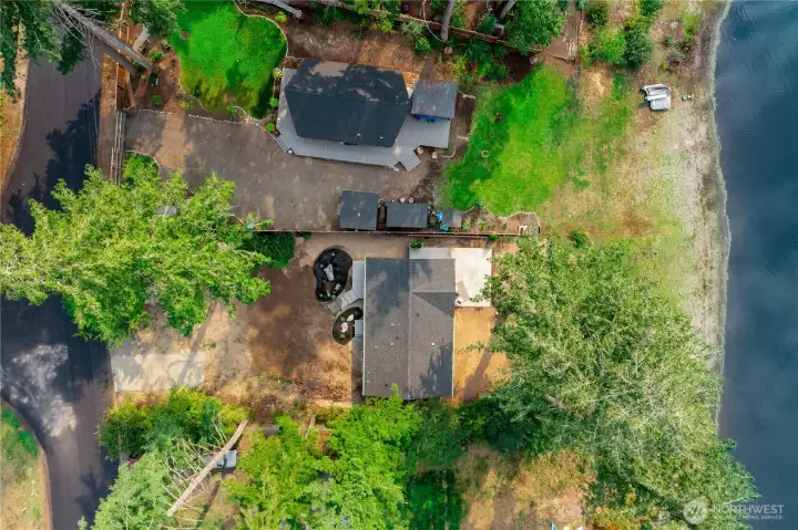 Looking down at the property