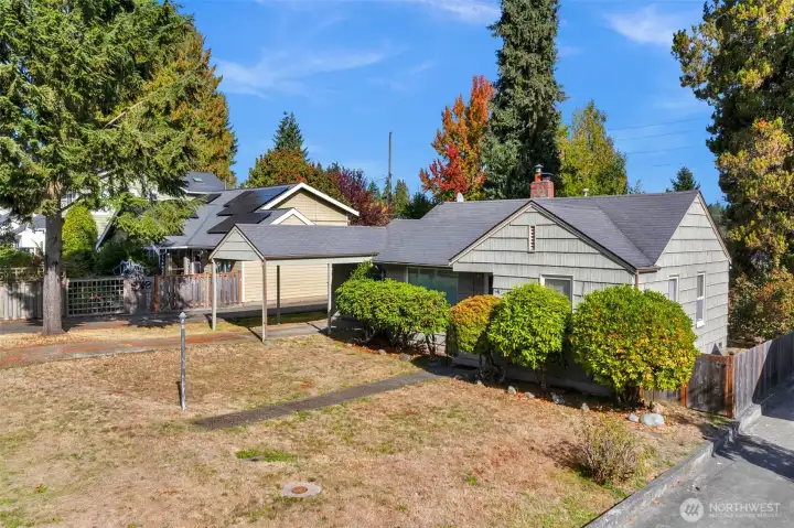 Front view of home from SW corner of property.