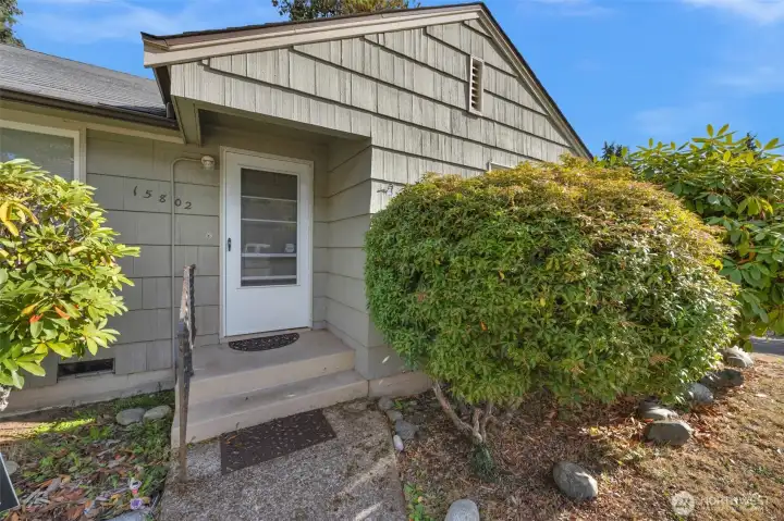 Covered front entry.