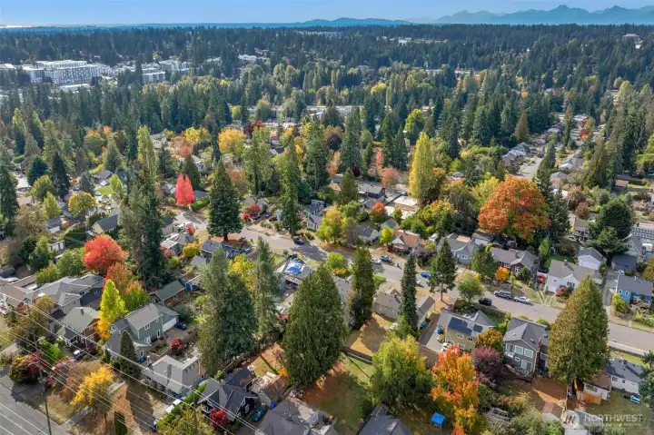 Aerial view of area surrounding the property.