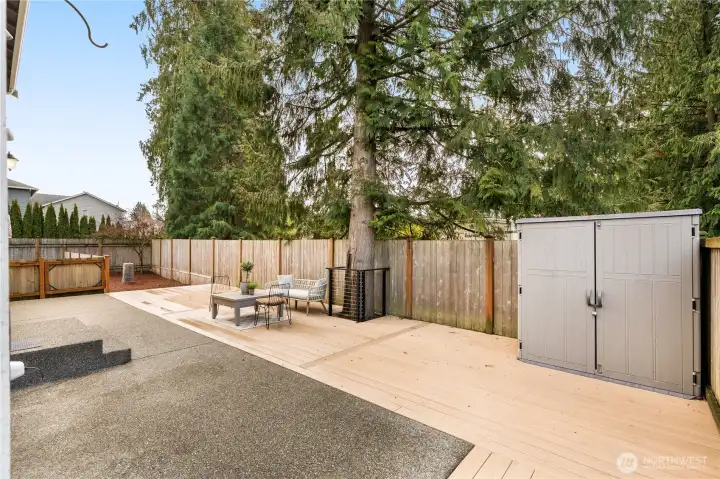 A spacious entertainment deck provides ample room for gatherings—perfect for hosting!