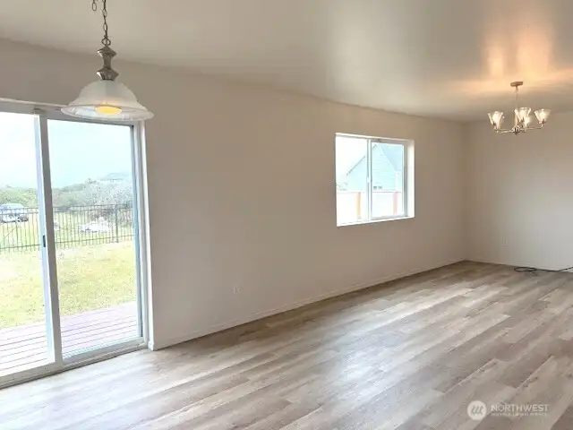 Open living area with dining room recreation room combined!