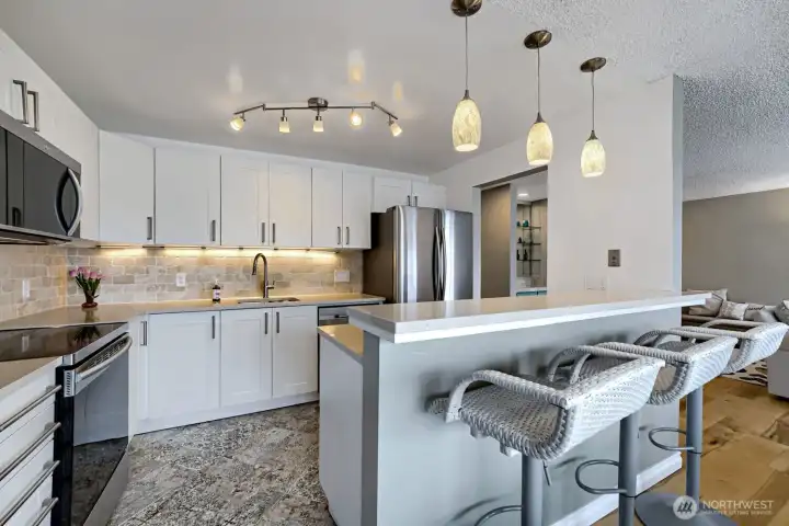 Kitchen with additional seating